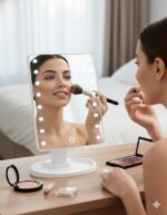 Espejo de Maquillaje LED con Luz Regulable y Base Giratoria - Iluminación Profesional - Imagen 3