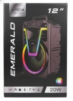 Parlante Portátil AITECH EMERALD 12" con Luces RGB y Potencia de 20W - Sonido Envolvente para tus Eventos