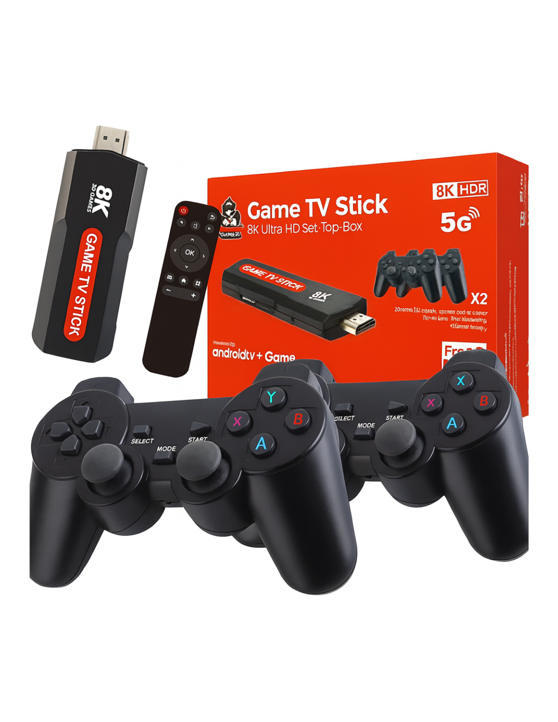 image Game TV Stick 8K HDR 5G con Android TV y 2 Controles - Entretenimiento Ilimitado - Imagen 1